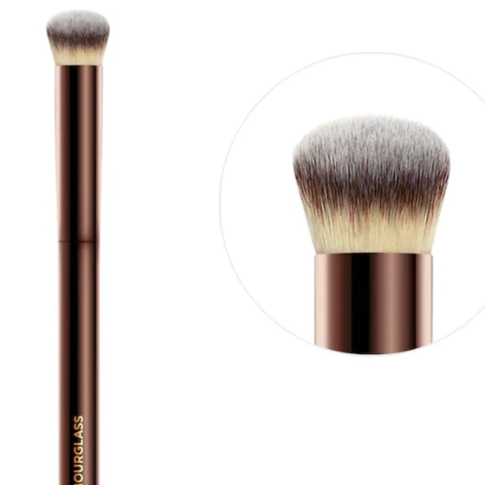 Hourglass Skincare Tool with Brown and Cream Bristles